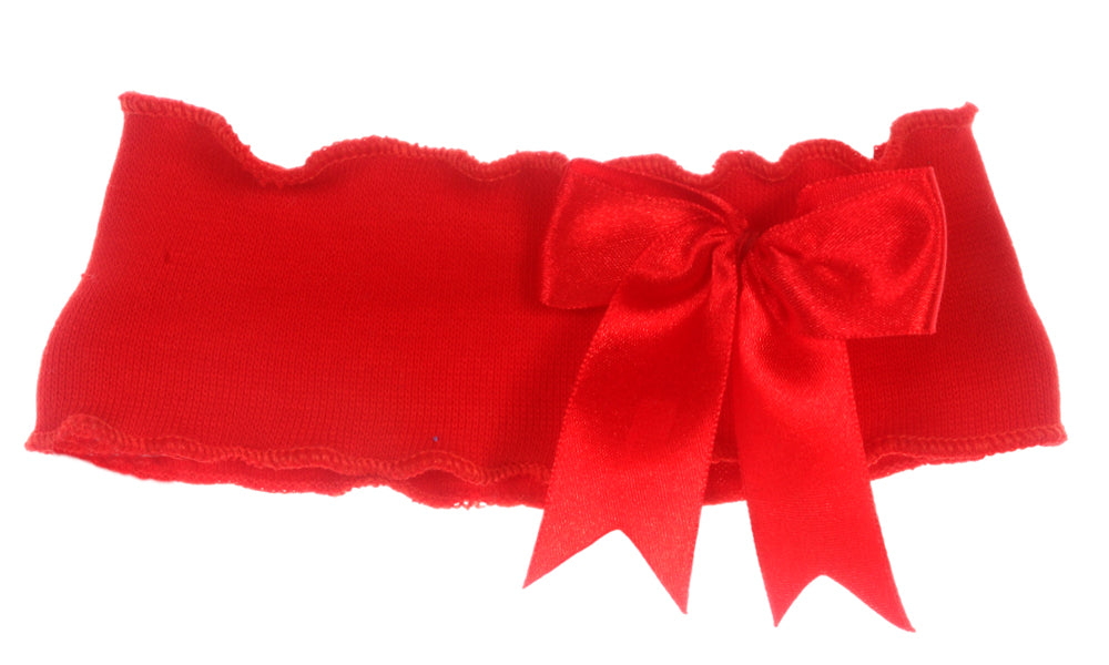 Stirnband Kopfband in Rot mit roter Schleife