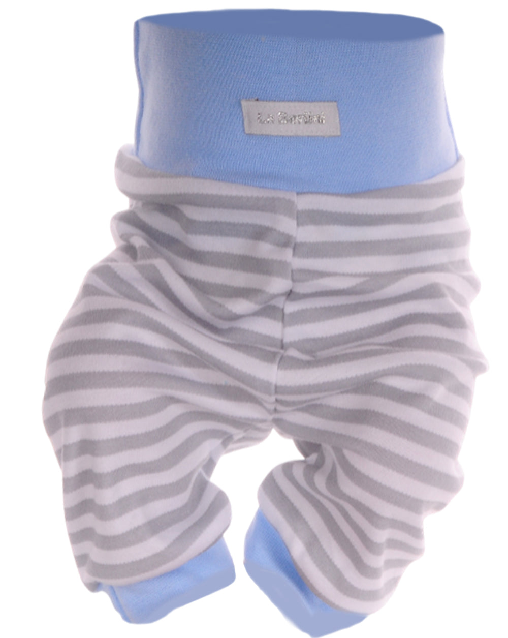 Baby Anzug Wickelbody Hose Mütze in Blau mit Elefant