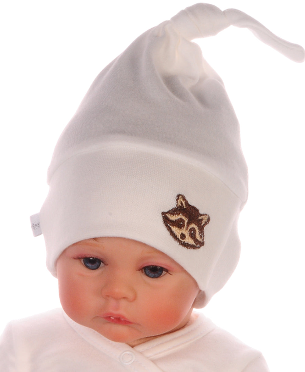 Baby Mütze Knotenmütze für Neugeborene in Creme
