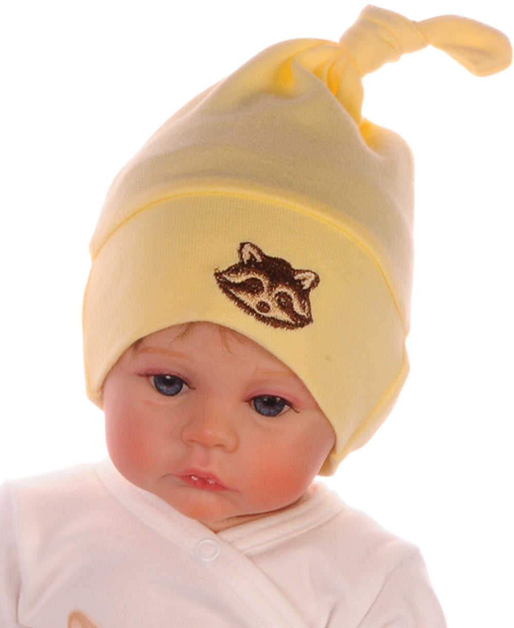 Baby Mütze Knotenmütze für Neugeborene in Gelb