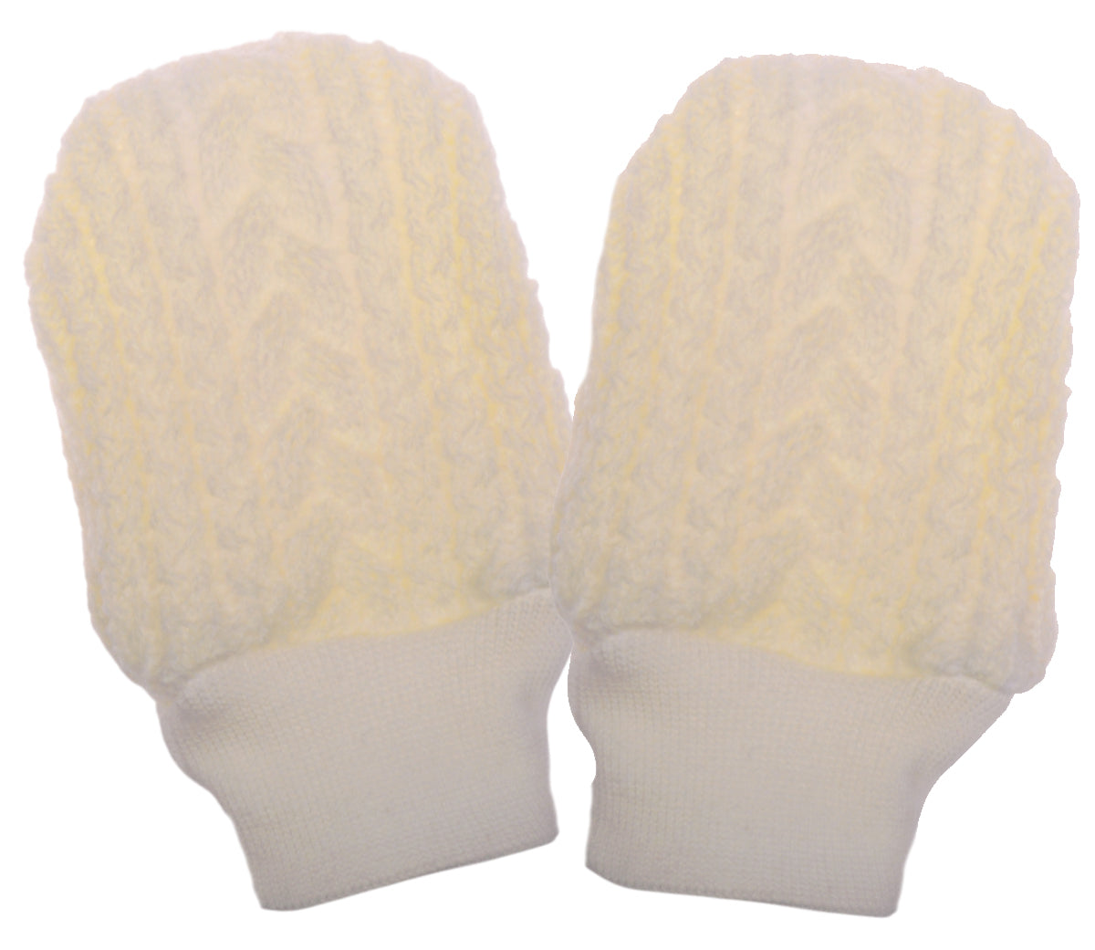 Baby Fäustlinge Strickhandschuhe in Creme neutral Handschuhe 0-12Mon