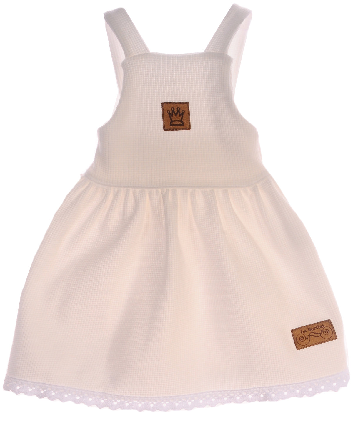 Baby Kleid Trägerrock Latzkleid in Creme