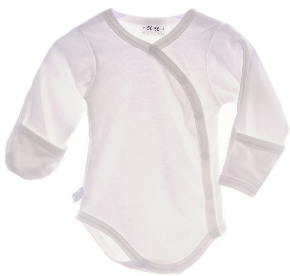 Baby Wickelbody Body mit Kratzschutz in Creme Langarmbody