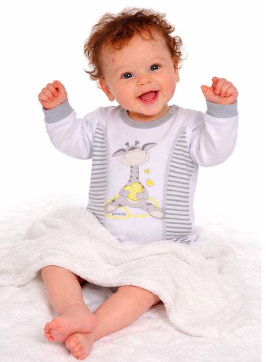 Body langarm in Weiß gestreift mit Giraffe Aufdruck