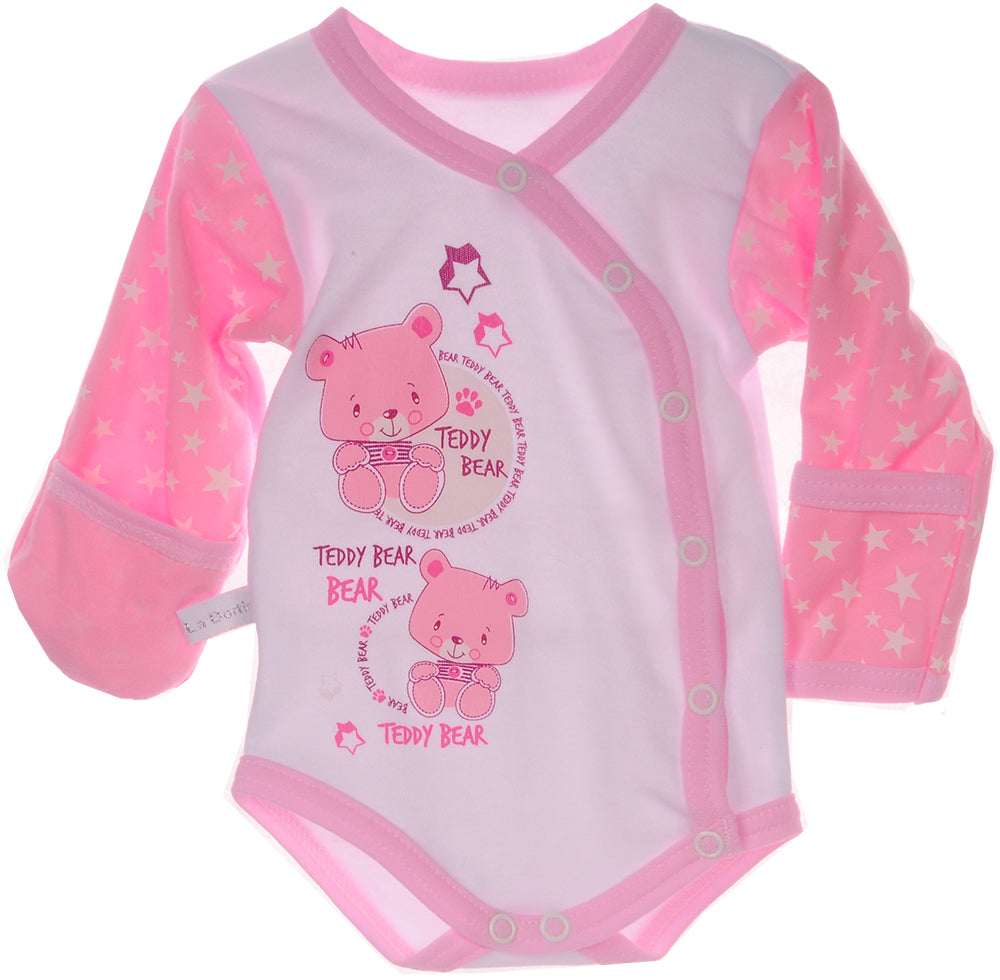 Wickelbodys 2er Pack Baby Body mit Kratzscutz in Rosa und Gelb Erstlingsbodys