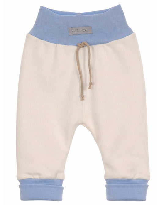 Baby Hose in Creme Blau Mitwachshose