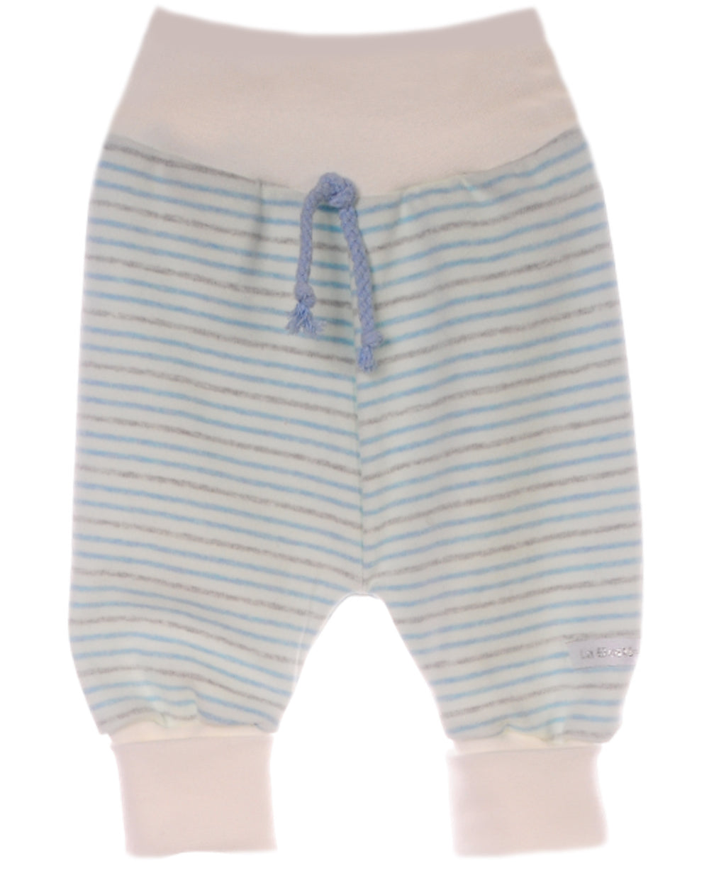 Baby Hose geringelt Mitwachshose in Creme Blau