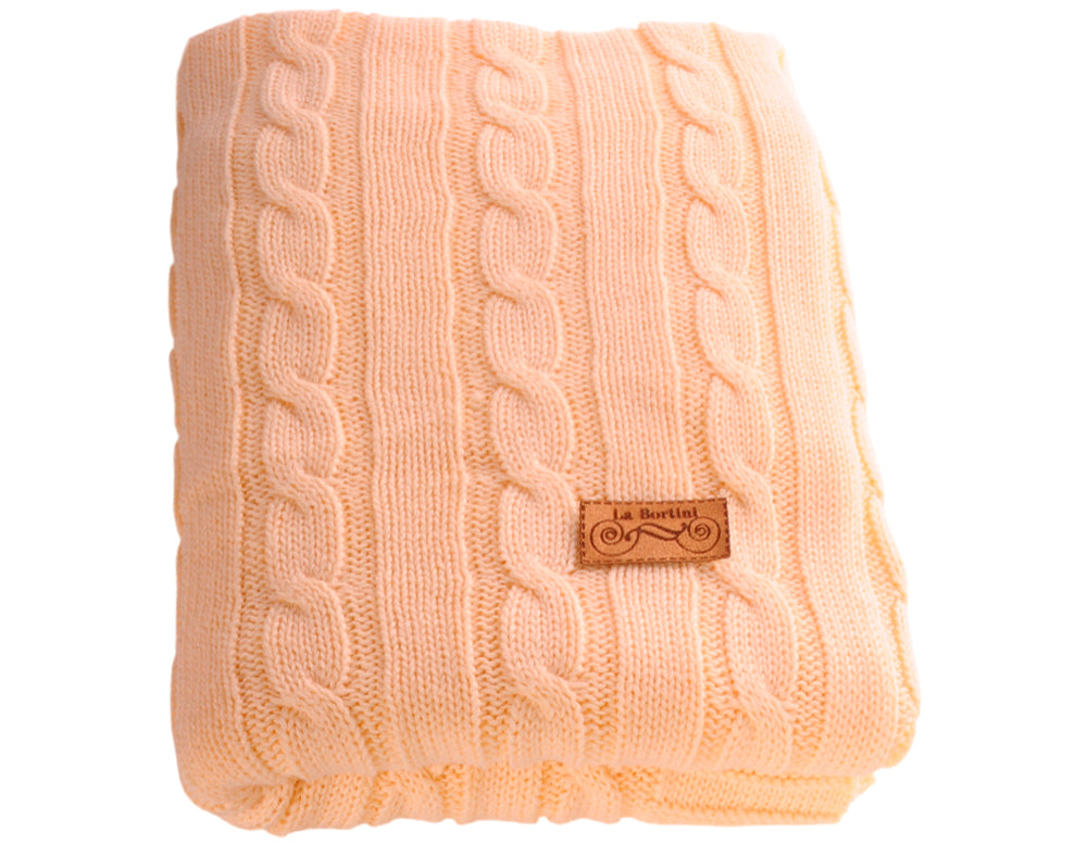 Baby Decke Strickdecke 65x95cm in Creme aus Baumwolle