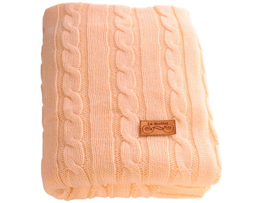 Baby Decke Strickdecke 65x95cm in Creme aus Baumwolle