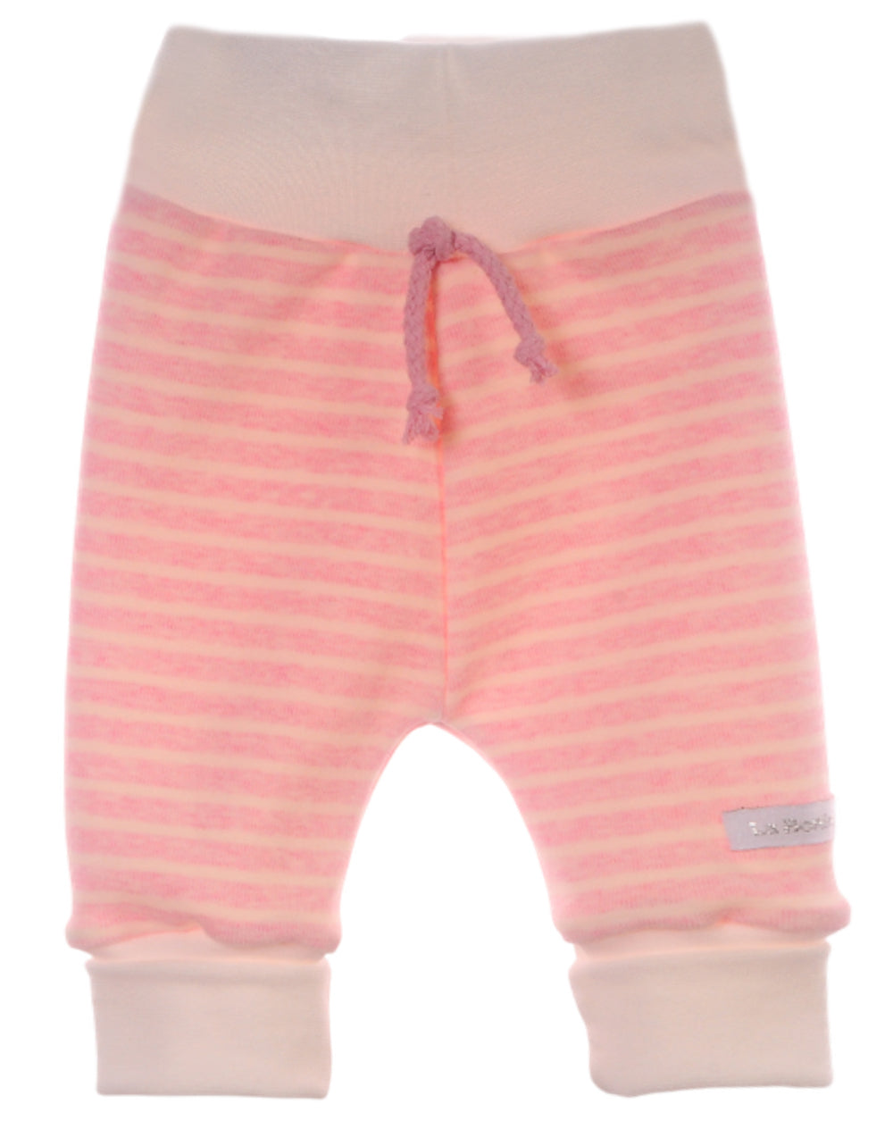 Baby Hose geringelt Mitwachshose in Creme Rosa