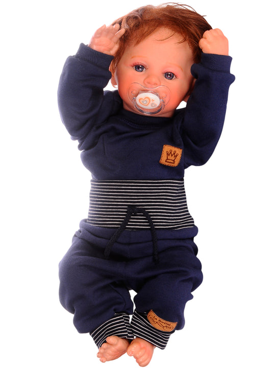 Baby Anzug Langarmshirt und Mitwachshose in Blau
