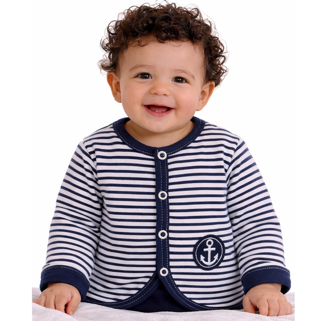 Baby Jacke Swetjacke Blau gestreift