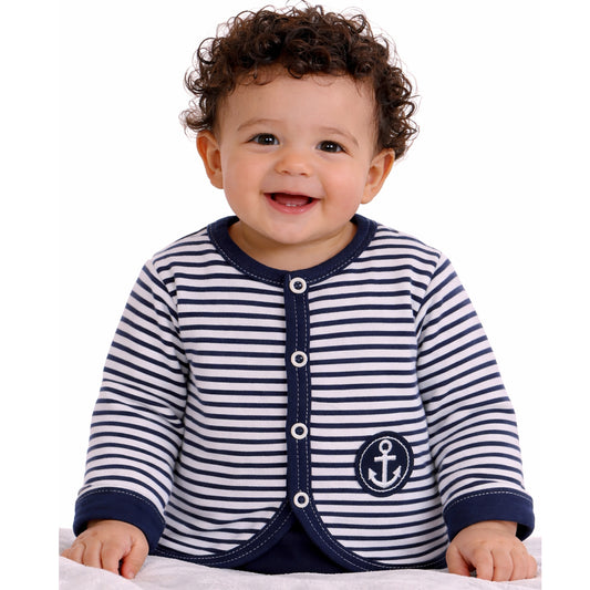 Baby Jacke Swetjacke Blau gestreift