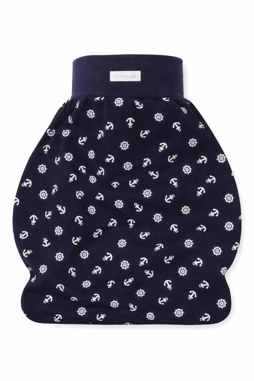 Baby Pucksack Fußsack für Sommer Frühjahr Stramplersack einlagig in Blau mit Anker