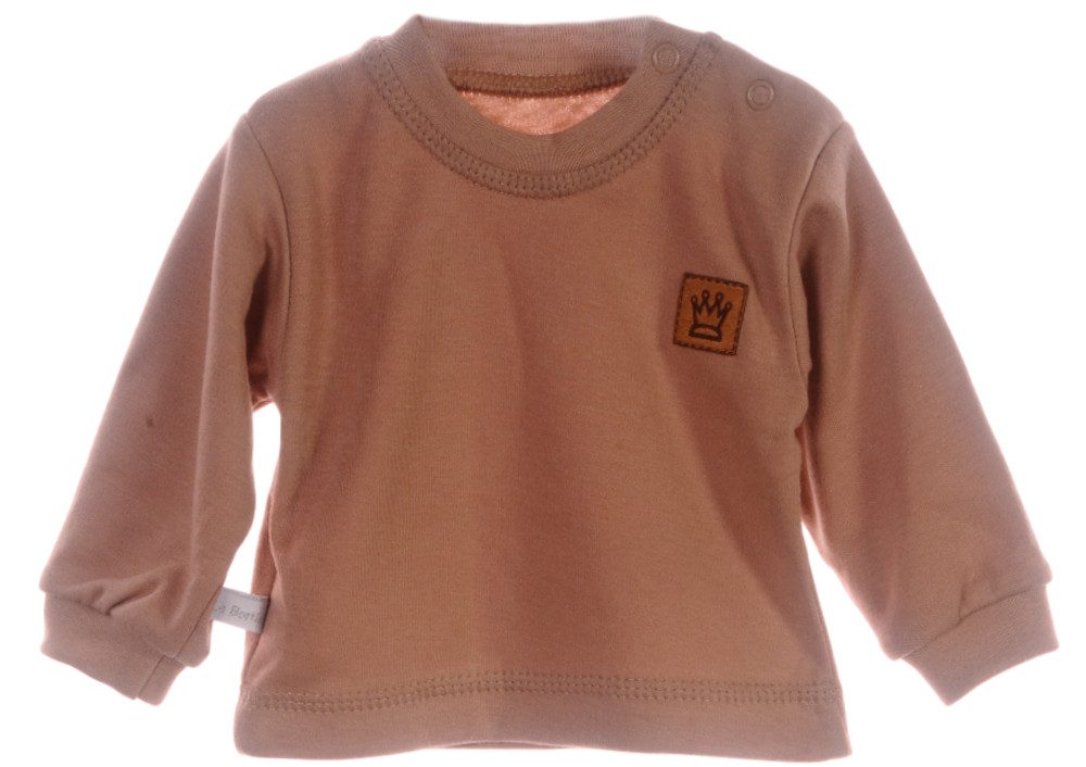 Baby Anzug 2-teilig in Weiß-Beige Strampler und Langarmshirt