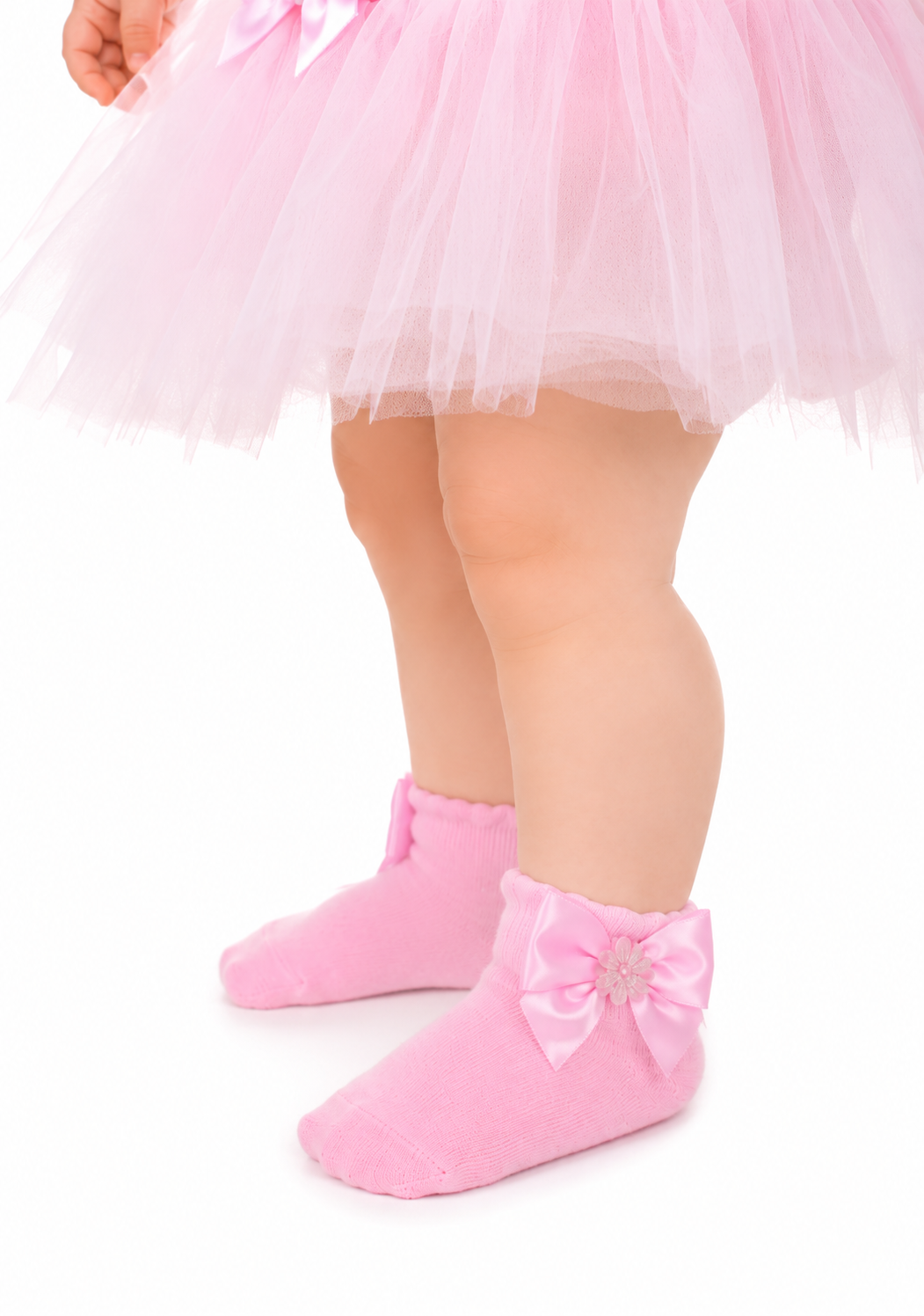 Socken mit Schleifen in Rosa für Babys und Kinder festlich