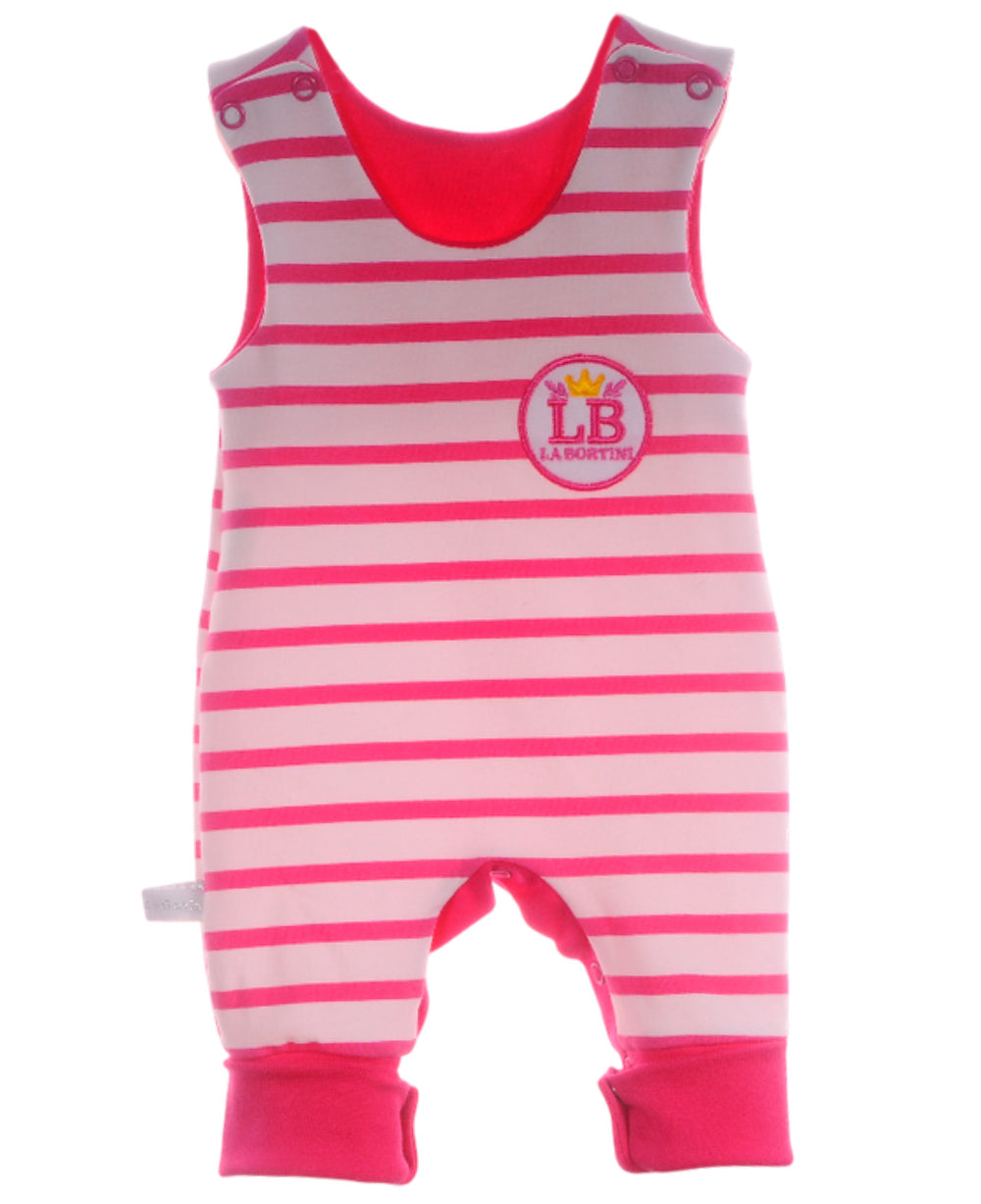 Baby Anzug 2-teilig in Weiß-Pink Strampler und Wickelbody mit Kratzschutz