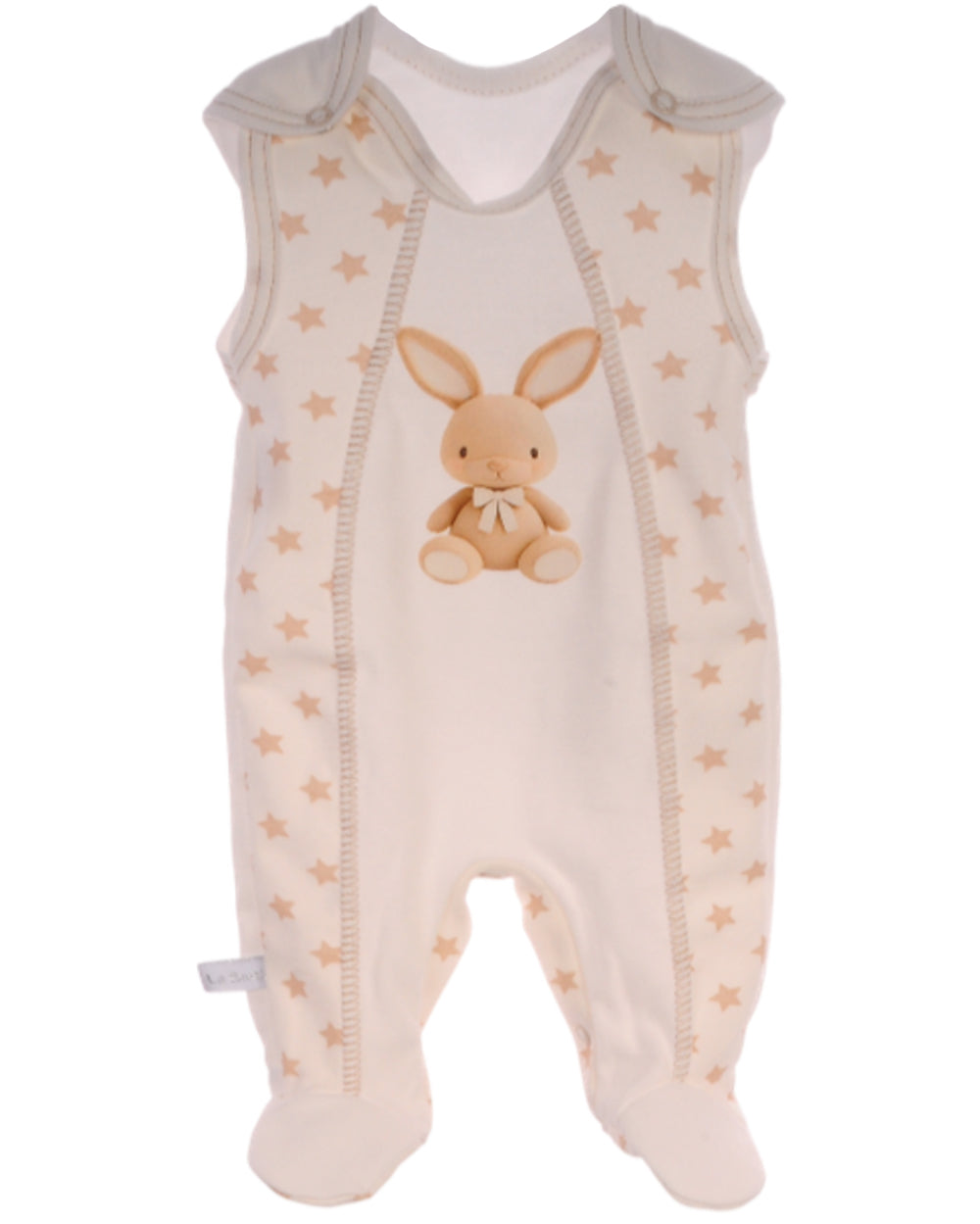 Baby Strampler Einteiler in Creme mit Hasen