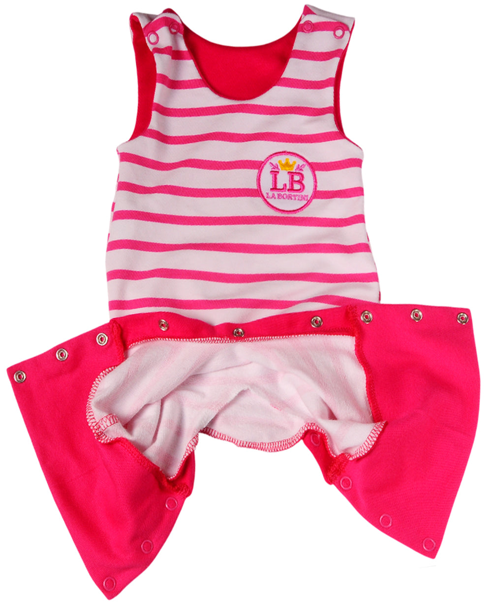 Baby Anzug 2-teilig in Weiß-Pink Strampler und Wickelbody mit Kratzschutz