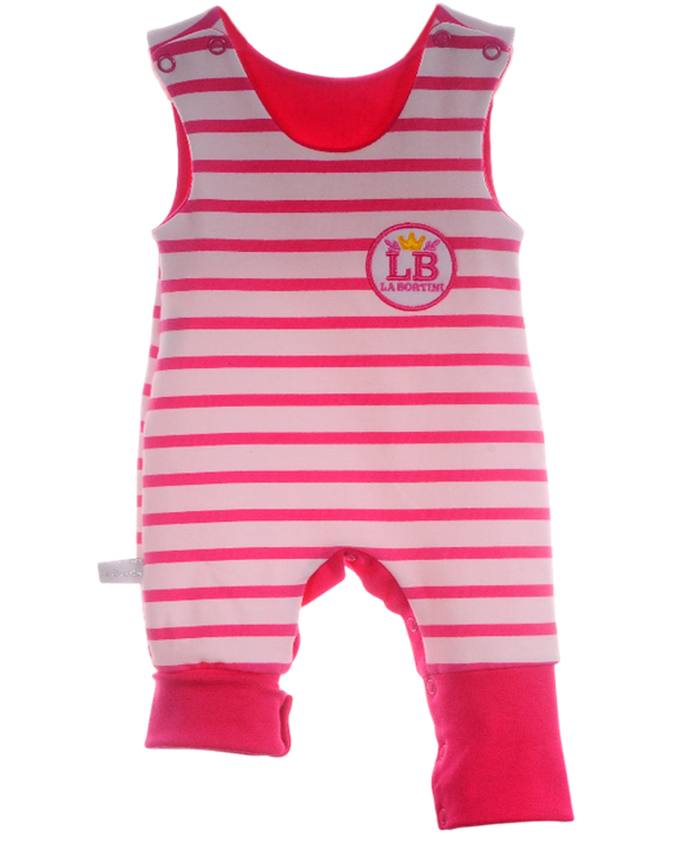 Baby Anzug 2-teilig in Weiß-Pink Strampler und Langarmshirt