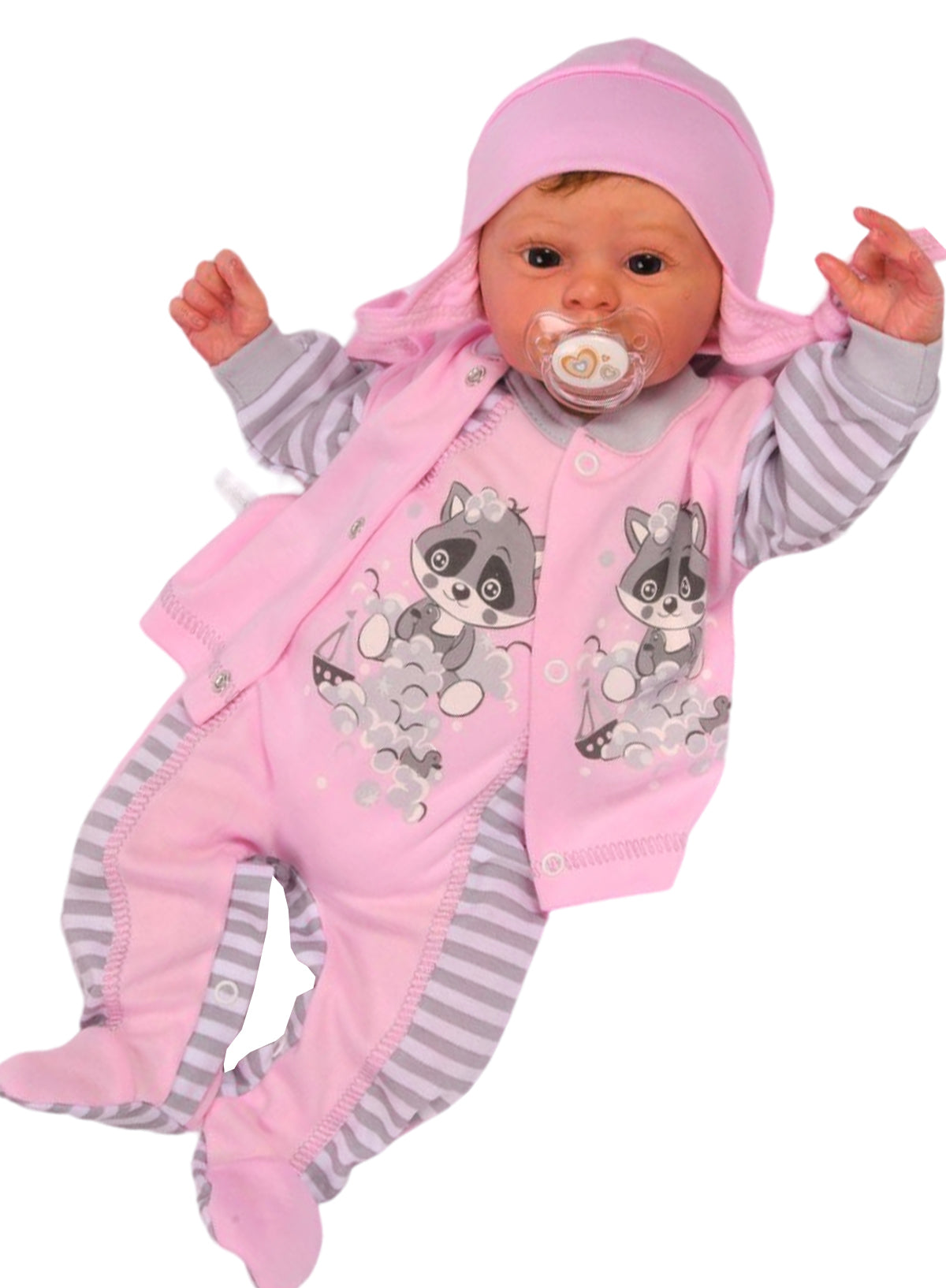 Strampler Mütze und Hemdchen Baby Anzug