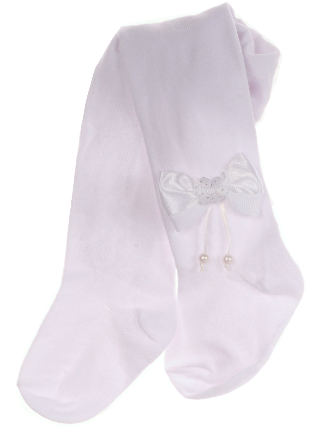 Strumpfhose in Weiß mit Schleifchen für Babys und Kinder