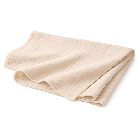 Baby Spucktuch 1 Stück 90 x 65cm aus weichem Musselin Stofftuch in Beige