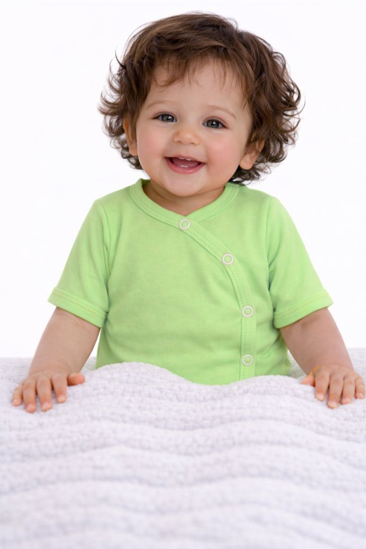Baby Body Kurzarmbody Wickelbody in Grün
