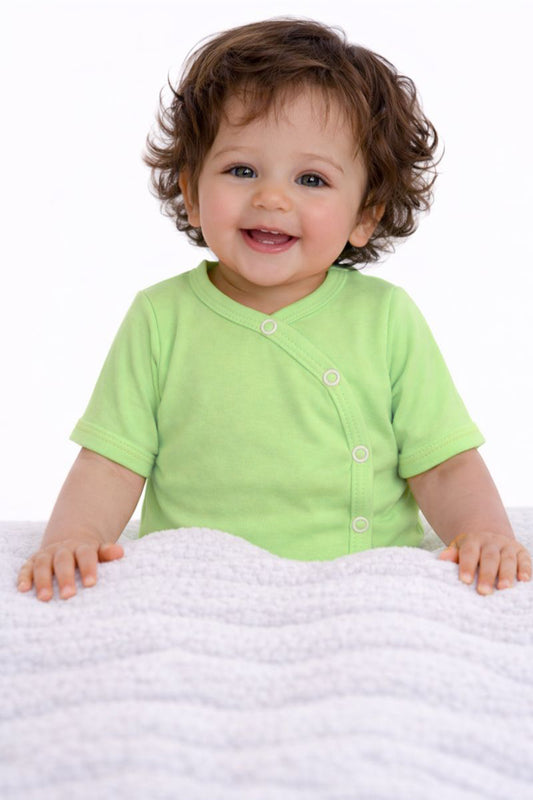 Baby Body Kurzarmbody Wickelbody in Grün