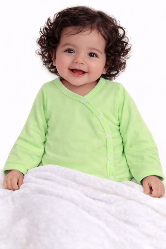 Baby Body in Apfelgrün Wickelbody mit Kratzschutz grün